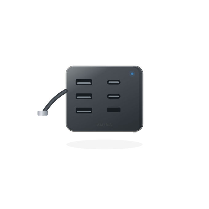 Multi-Port USB Hub, Graphite